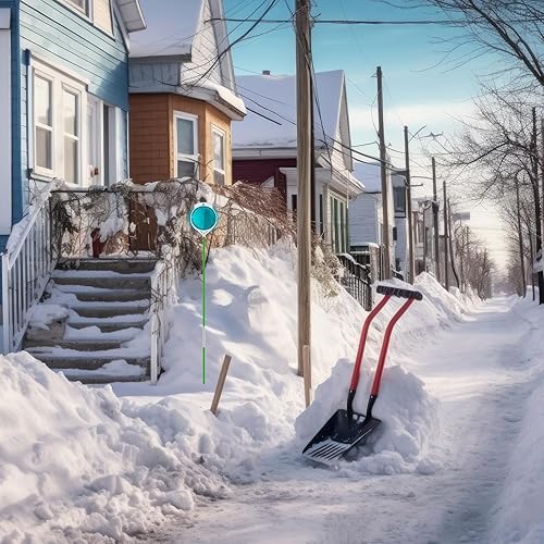 Miniatura 5 de 8 marcadores reflectantes para entrada de vehículos de 48 pulgadas, reflectores de doble cara de fibra de vidrio, estacas de nieve con fácil