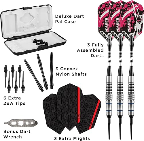 Miniatura 10 de Viper Grim Reaper - Dardos de punta suave de tungsteno 80% con estuche de almacenamientoviaje