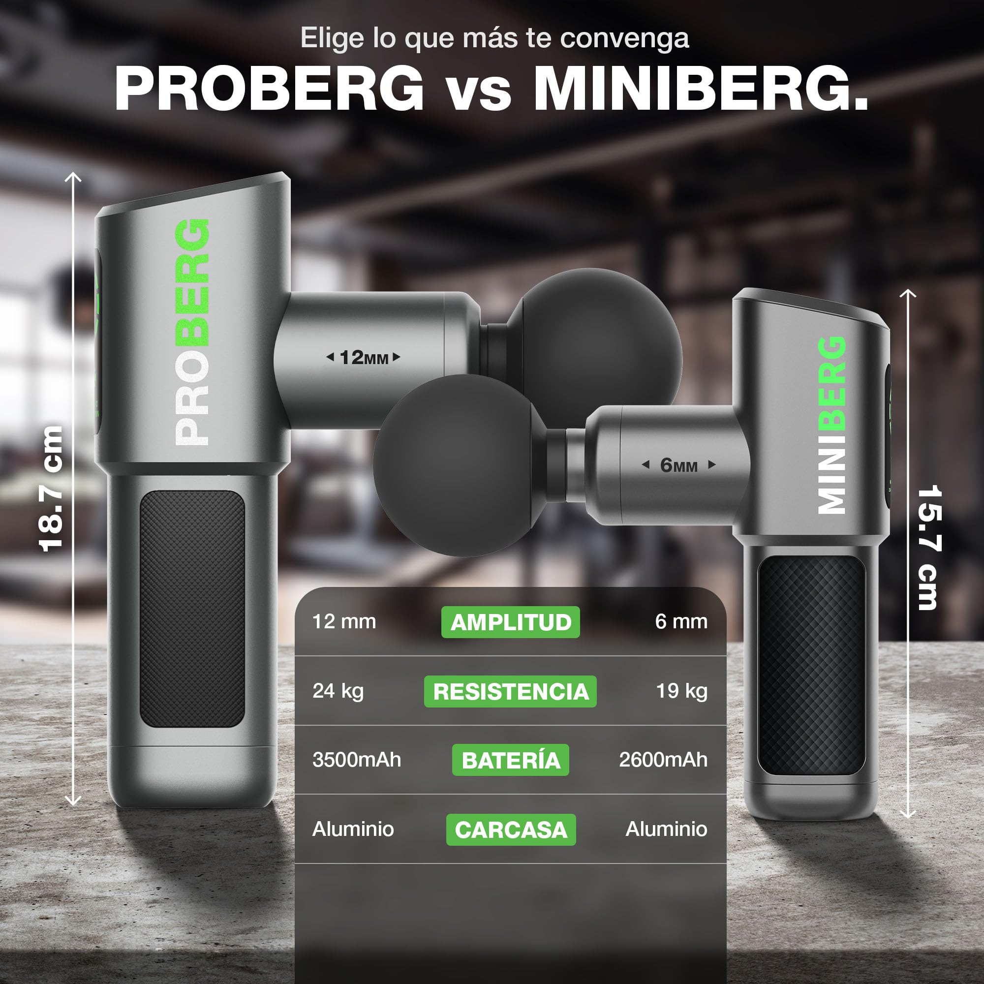 DONNERBERG® Miniberg Mini Pistola De Masaje Profesional De Tejido Profundo