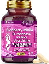 120 Capsules | D Mannose for Cystitis, Women's Probiotics, Cranberry Cyst Food Supplement with Bearberry, Inulin and Cranberry for Urinary Pathways Health, Candida Support, D-Mannose