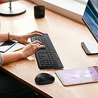 Vista 3 de Combo de teclado y ratón inalámbrico para Windows, combo de teclado y ratón inalámbrico externo de computadora de tamaño completo 2.4G para laptop