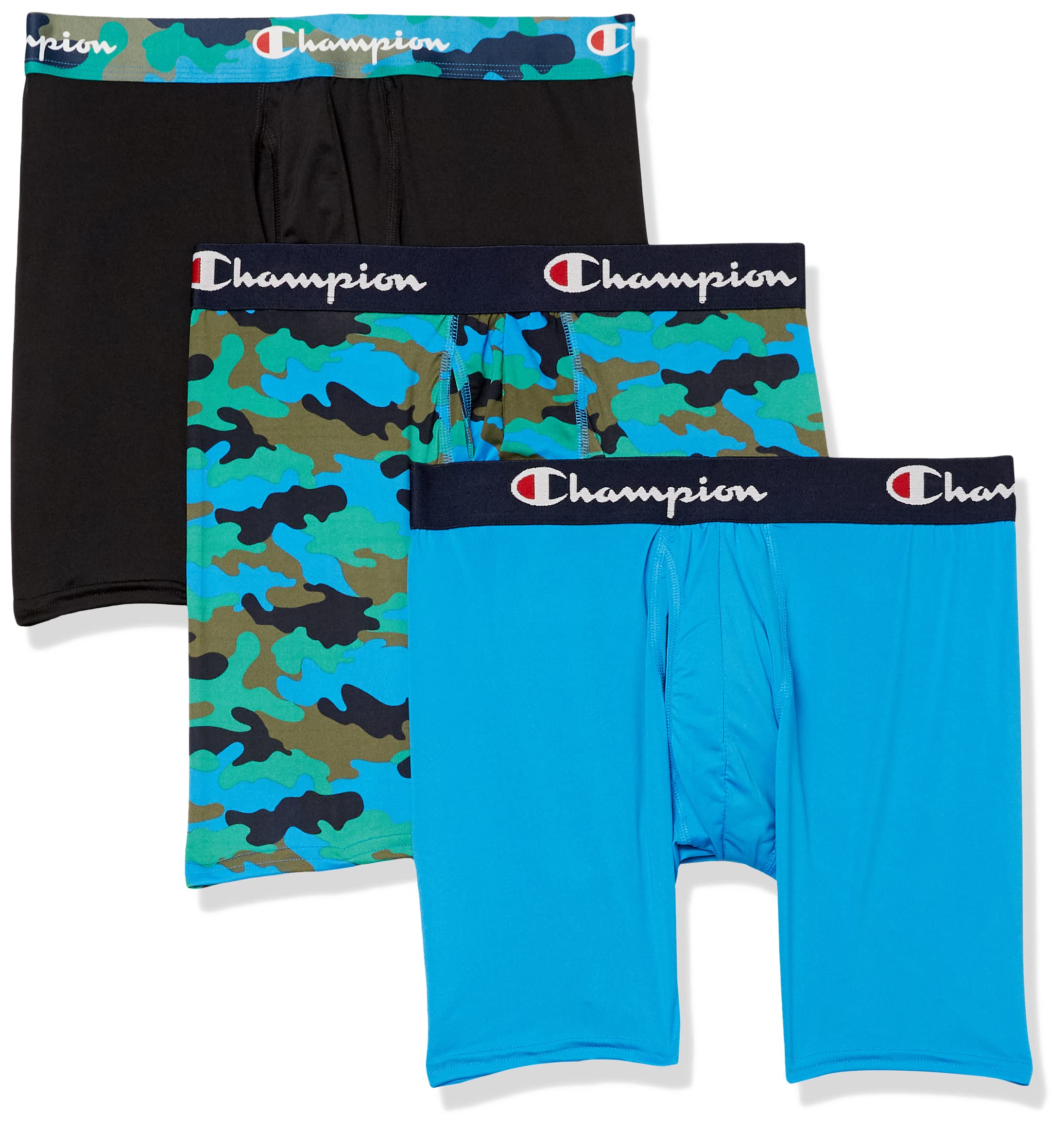 mens Champion Men's Polyester Blend Total Support Pouch Boxer Brief 3 Pack Boxer Briefs