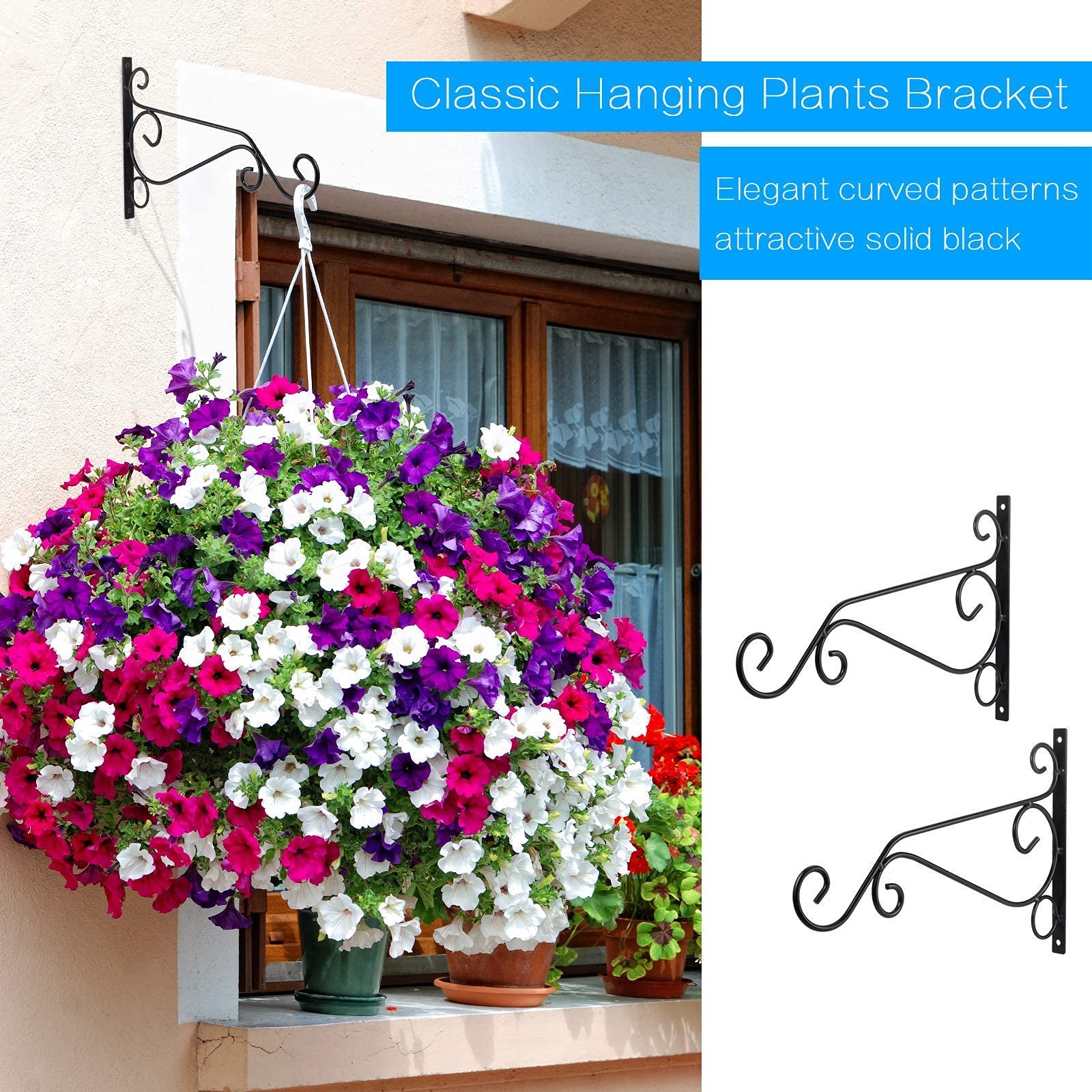 Staffe Per Piante Sospese Zocipro - 2 Pezzi In Ghisa Per Vasi, Cestini E Decorazioni - Foto 6