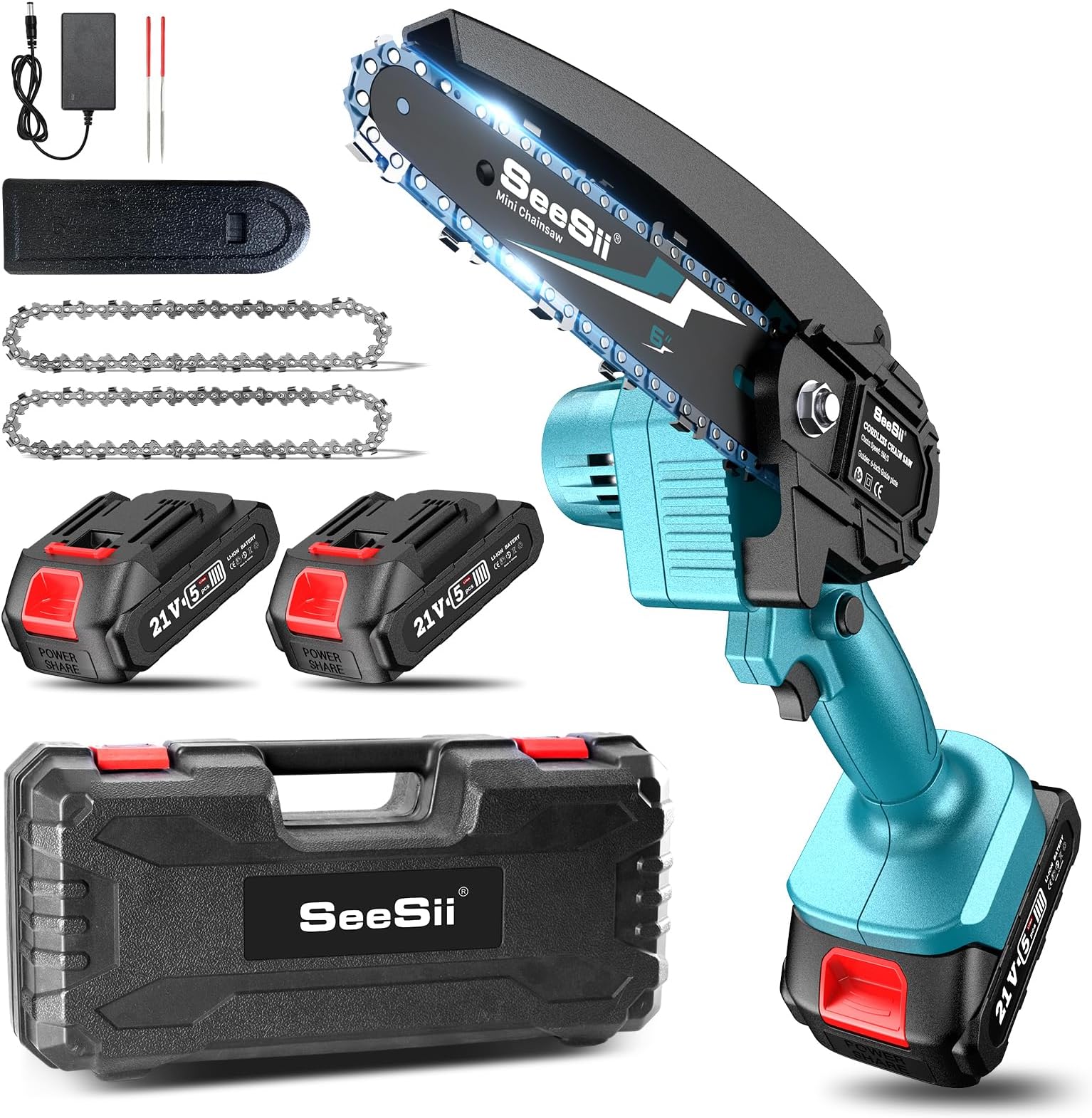Amazon.com: Mini Chainsaw 6-inch Mini Chainsaw Cordless 𝟭𝟮 Pc Tool Set ...