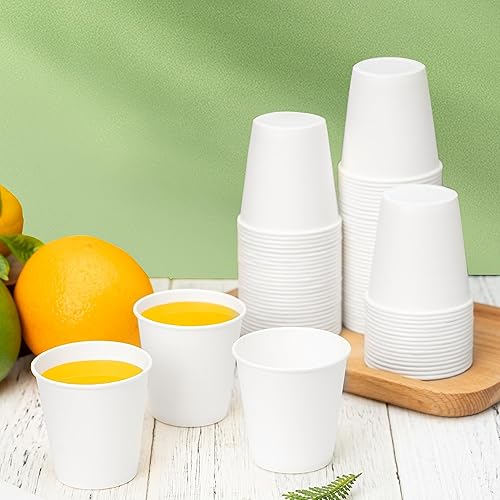 Miniatura 5 de RACETOP 100 unidades Vasos de papel de 3 onzas para baño, pequeños vasos de papel desechables, tazas de baño, tazas de enjuague bucal, ideal para