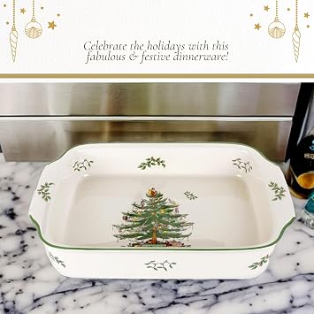 Spode Christmas Tree Rectangular Handled Dish