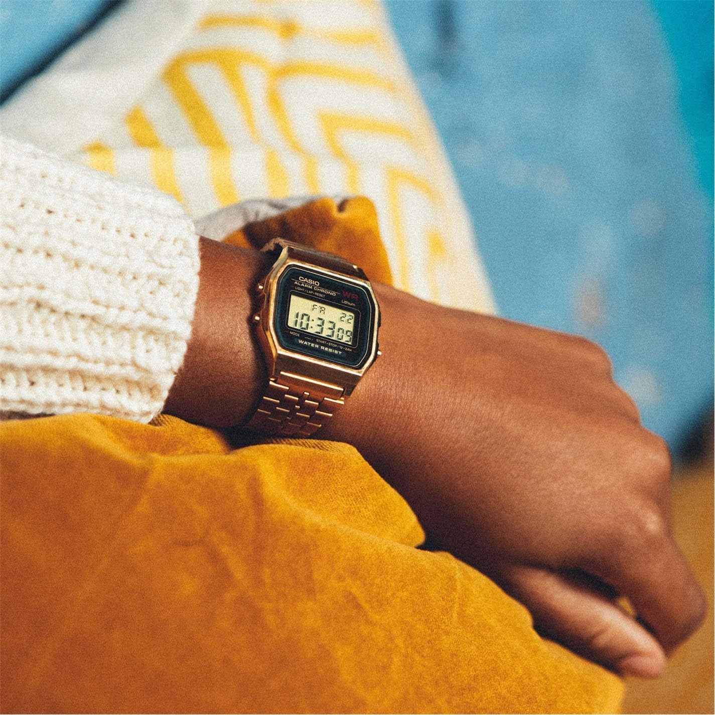 Casio Reloj Unisex Digital Cuarzo con Correa de Acero Inoxidable A159WGEA-1