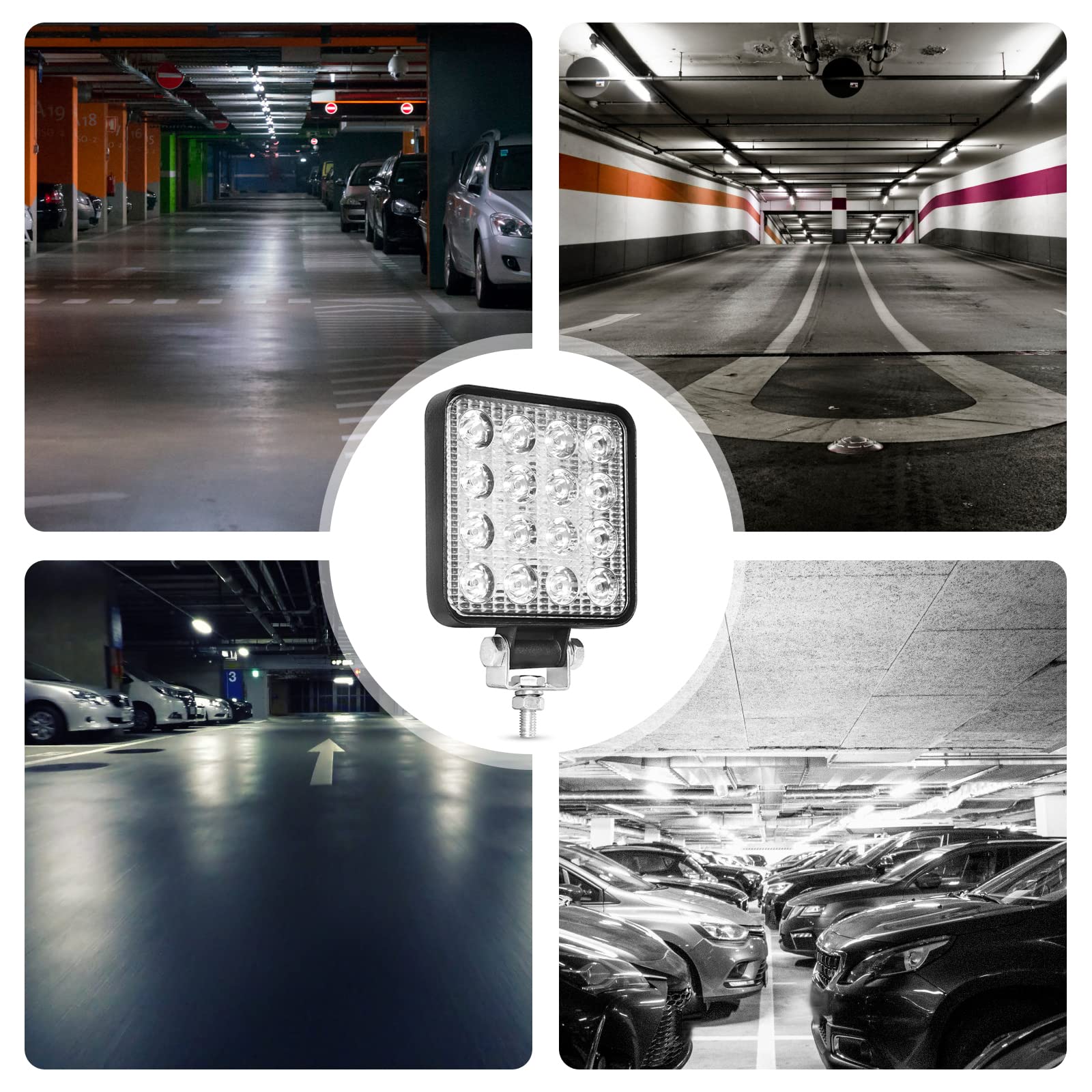 Sporgo LED fari da lavoro, 2 pezzi da 48W, LED per fuoristrada, riflettore, fari aggiuntivi, 12V 24V, impermeabili IP67, per trattore, escavatore, SUV, UTV, ATV