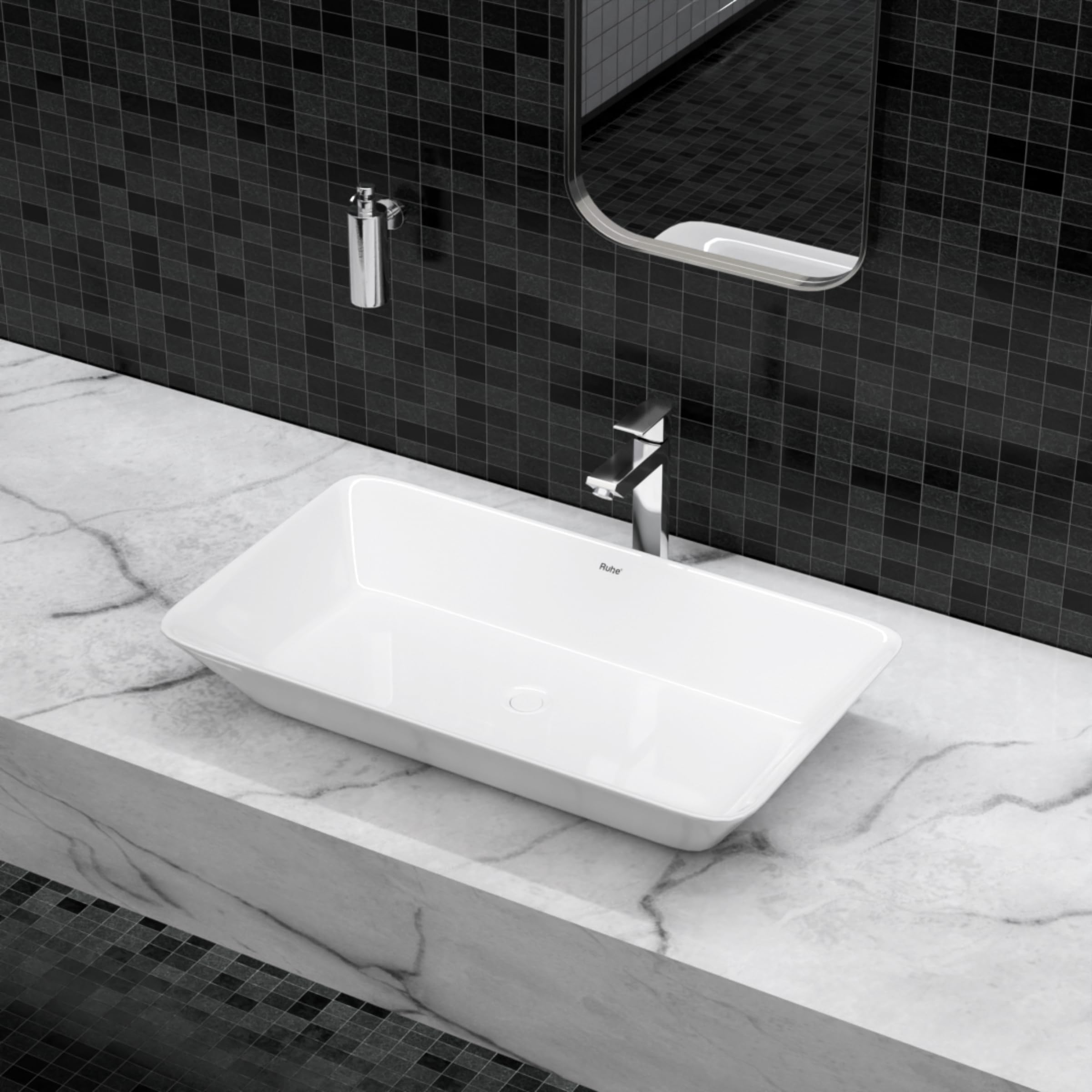 Ruhe Virgo Ceramic Wash Basin - Modern Bathroom Sink -16