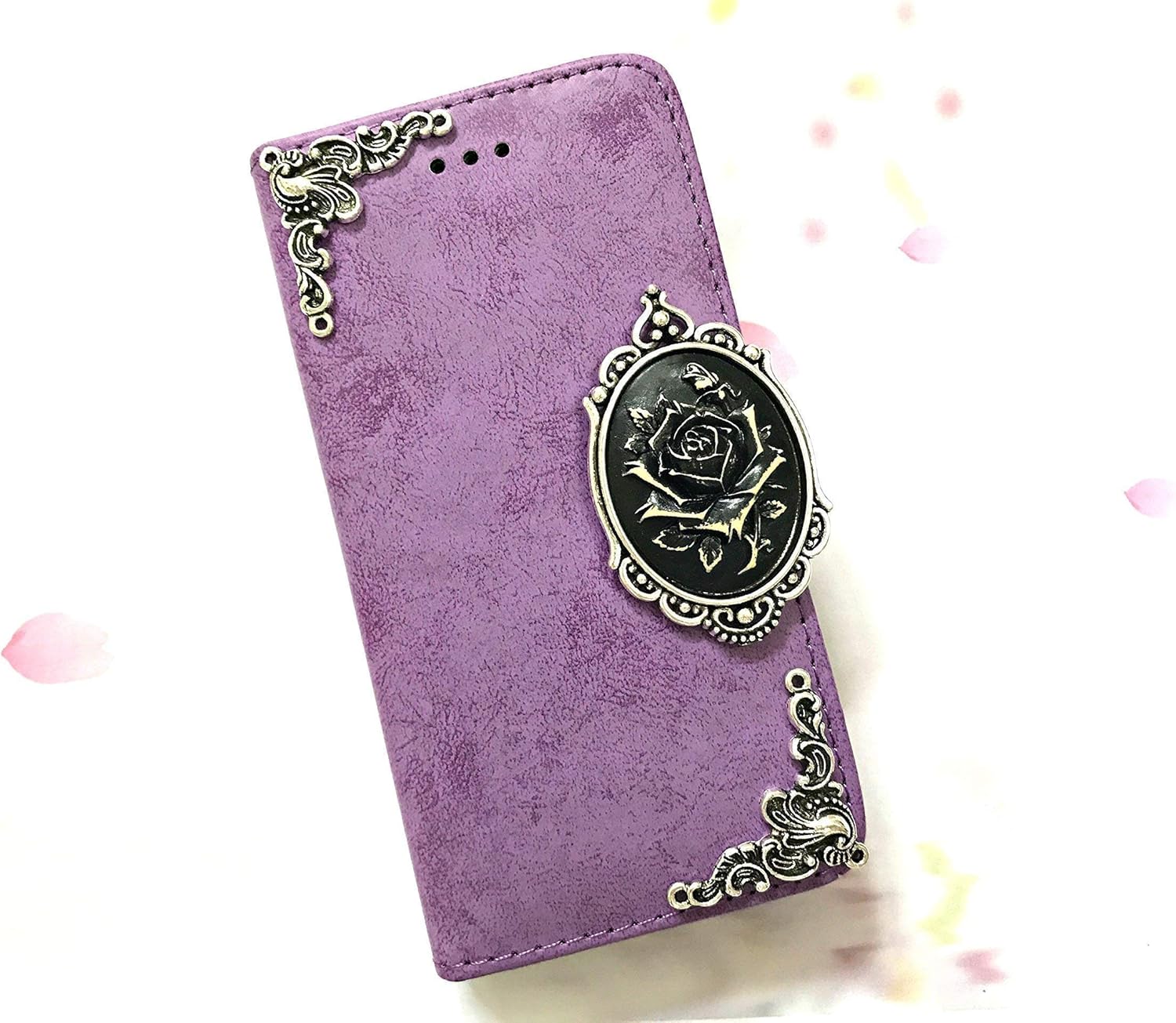 Gothic Floral Rose phone leather wallet removable case for iPhone X XS XR 11 12 13 14 Pro Max Galaxy S23 S22 S21 S20 Ultra Note 20 10 Plus Mn0621