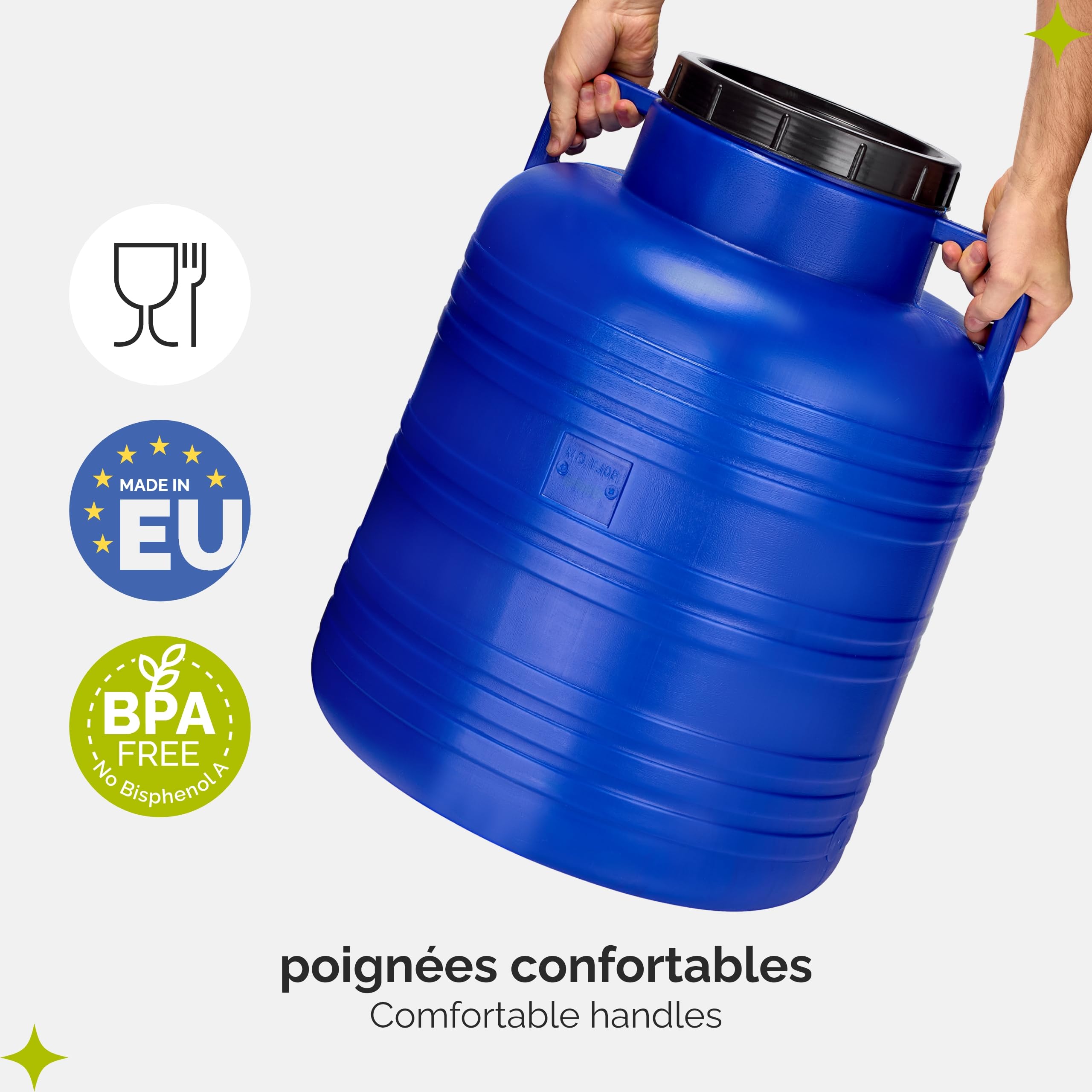 Garronda 80 litres Réservoir Eau sans BPA avec Couvercle Bleu GD-0087