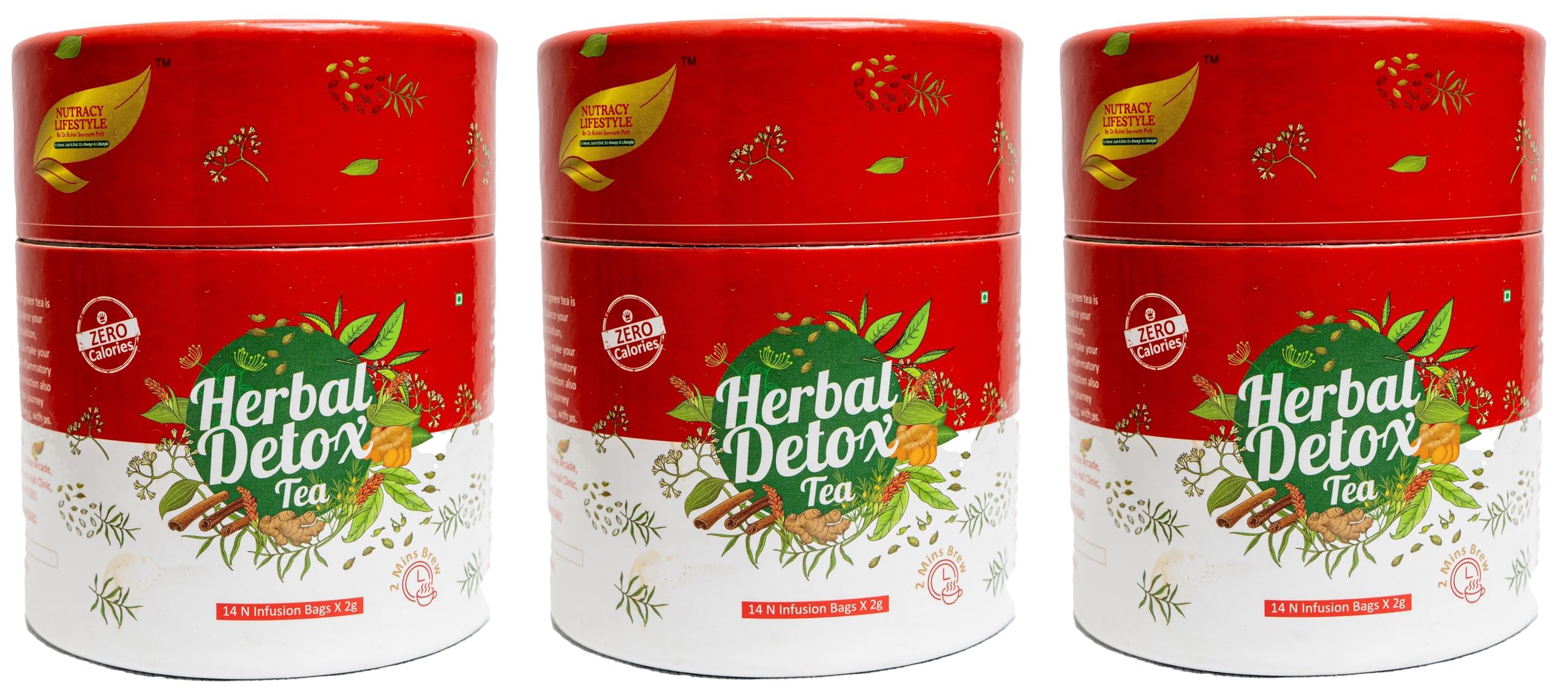 Herbal Detox Tea Bags - Herbal Tea Rooibos Tea Leaves, Liquorice Root,Rock Salt, Lemon Extract (Pack of 2-28 Bags)