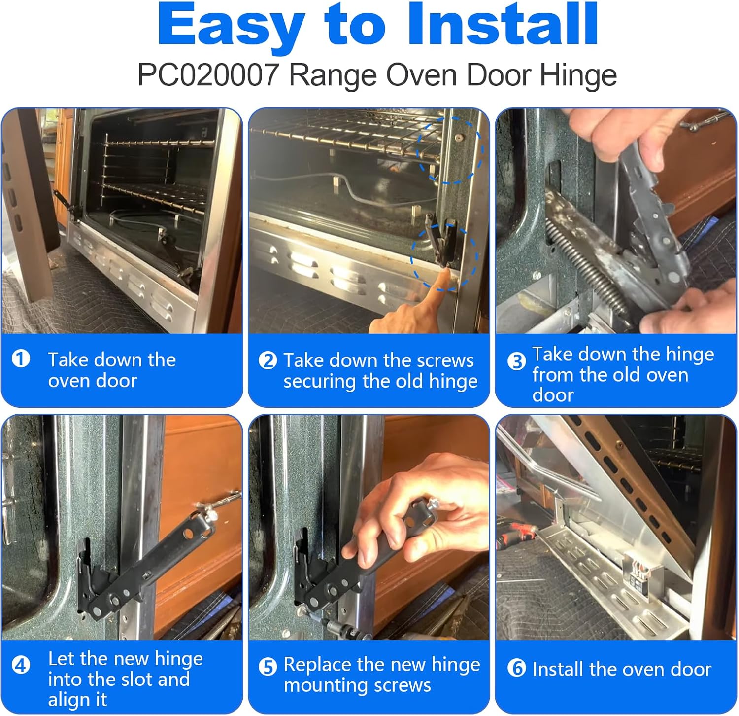 PC020007 Range Oven Door Hinge Compatible with Viking EVGIC485 SVGIC305DSI VGIC305 VGIC305DSI VGIC307 EVGIC305 VGIC307DSI VGIC485,Replace AP5315868 811471 PC020000 Range Oven Door Hinge