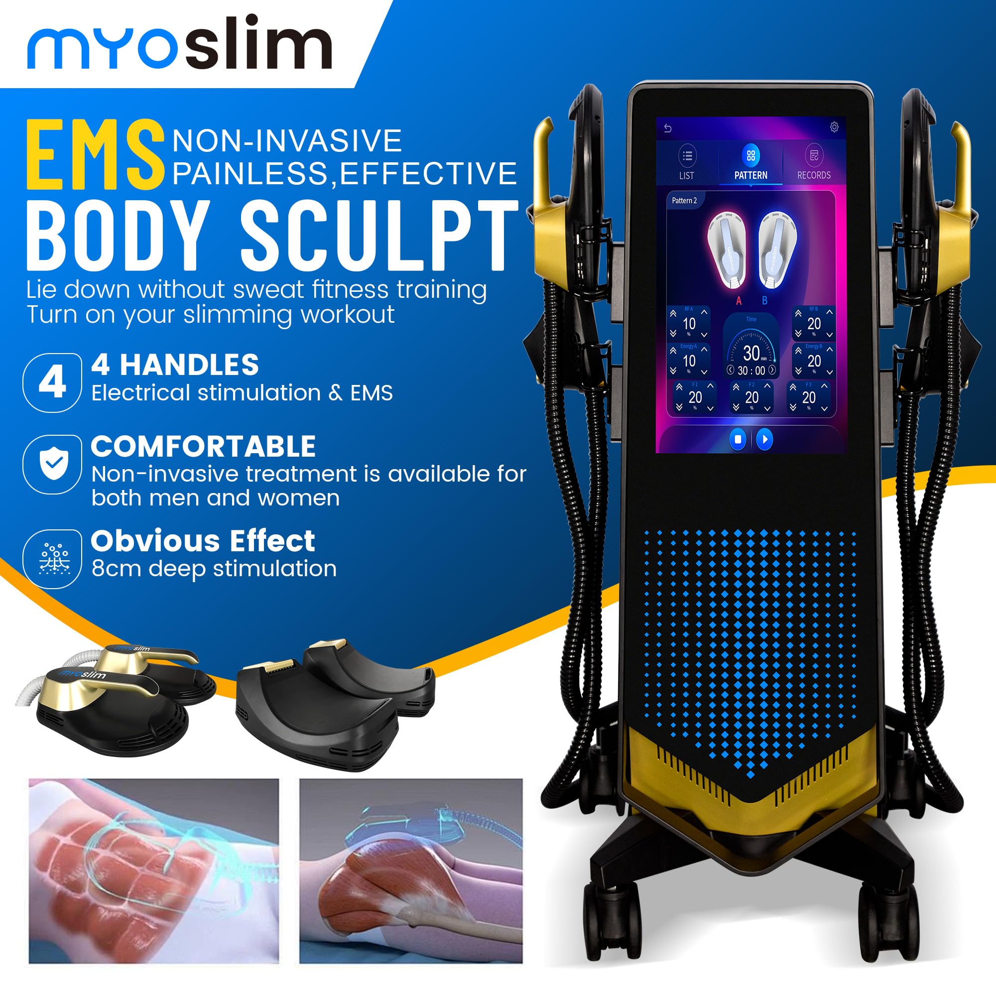 【業務用】MyoSlim EMS痩身機器 サロン用 ボディスカルプト電磁波パレス Myoslim EMS Body Sculpting Machines Non Invasive From