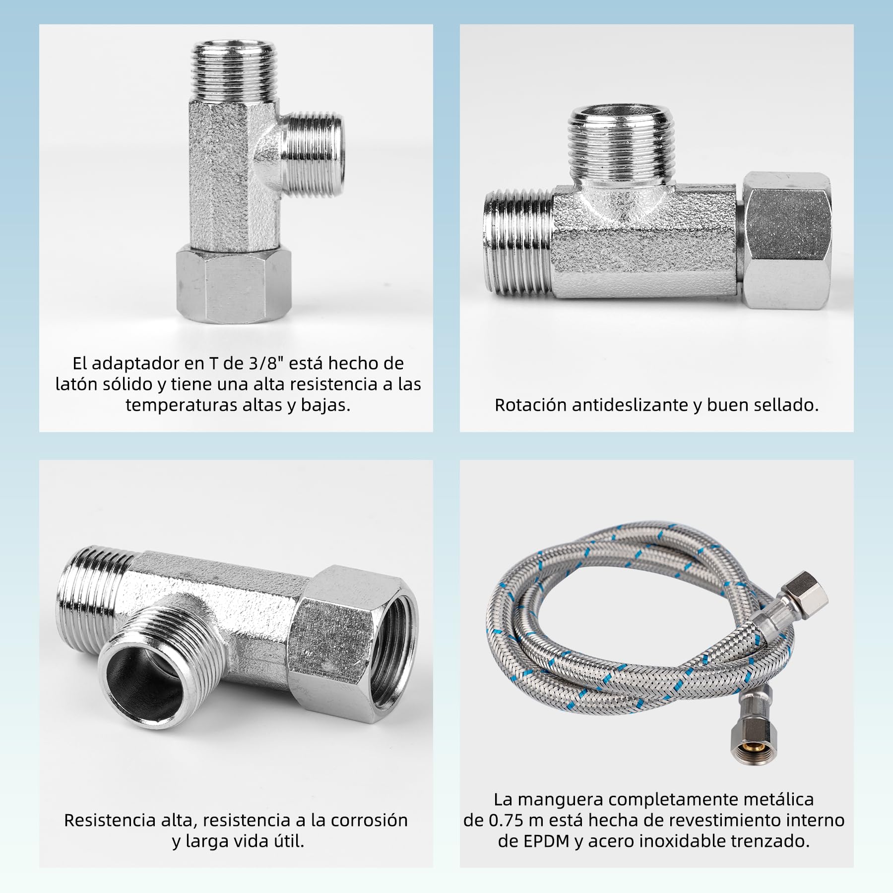 Hibbent Bidé de agua fría Ultra-Slim, accesorio de bidé para inodoro con doble boquilla no eléctrica, presión ajustable, fácil de instalar y usar
