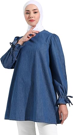 Modanisa Blue - Crew neck - Tunic - Benin