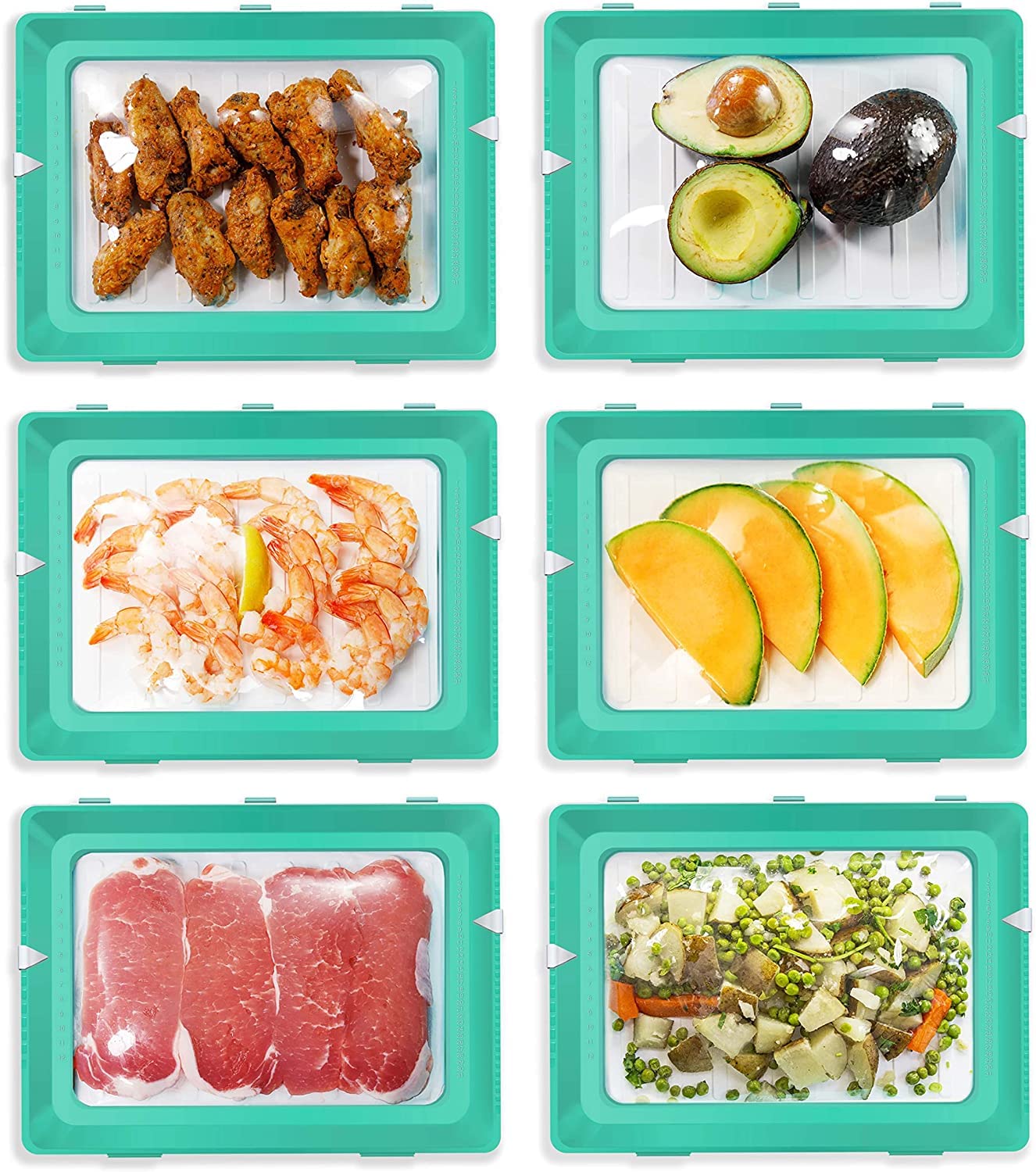 Skinny Stacks 2022 Version 6 Pack Stacking Food Storage Trays