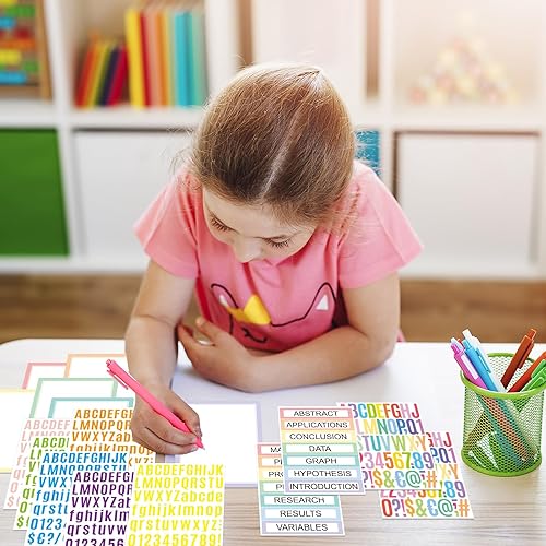 Miniatura 26 de PerKoop 36 hojas de tableros de póster de la feria de ciencias, 24 subtítulos de presentación autoadhesivos, 4 títulos de proyectos de feria