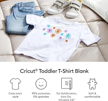 Cricut Youth T-Shirt Blank, Crew Neck - Small (6-7) - DIY Custom T-Shirt - Works with Infusible Ink Transfer Sheets, Pens, Markers & Sublimation