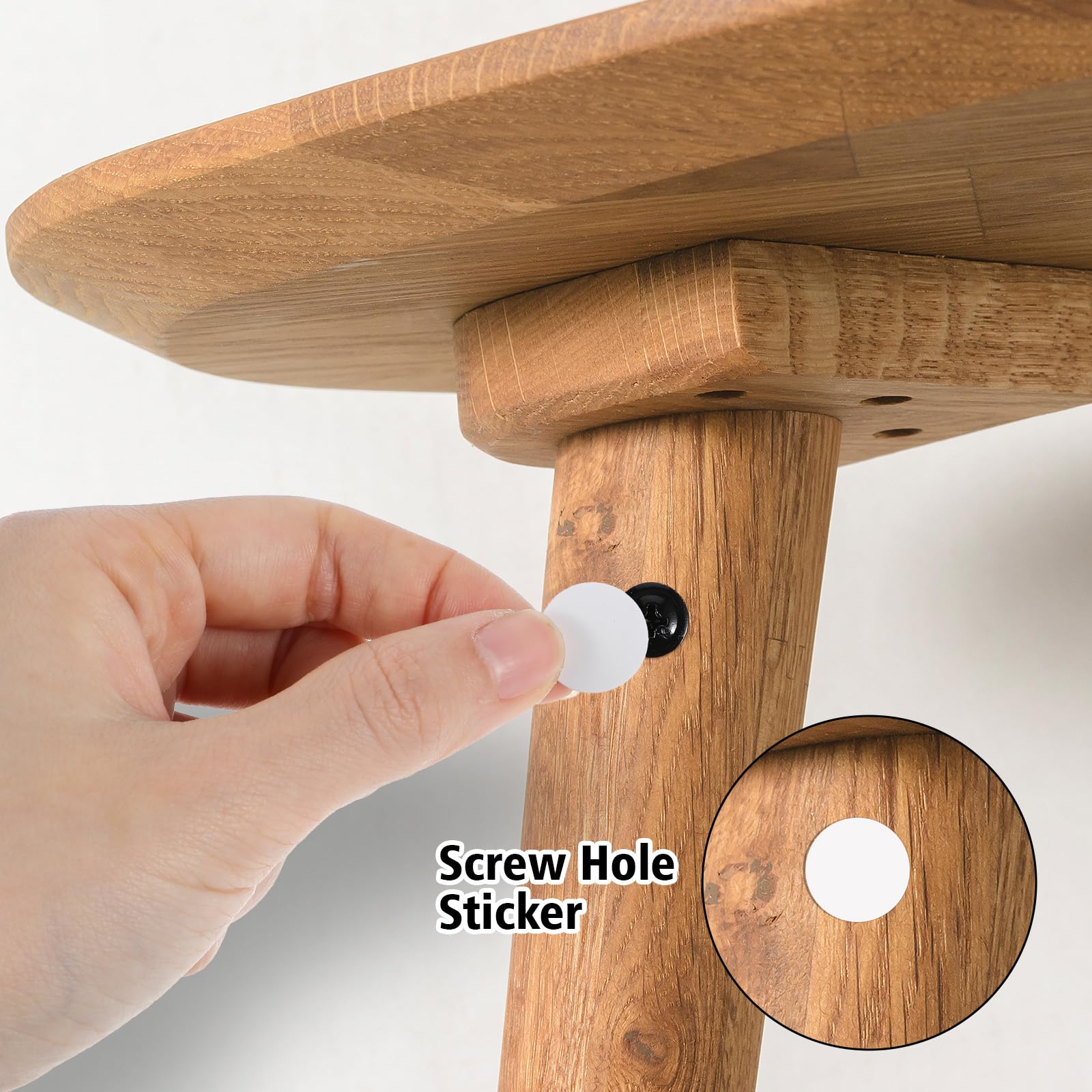 Screw Caps Self-adhesive Screw Hole Stickers,2- Table Self-adhesive Screw Covers Caps Dustproof Sticker 21mm 54 In 1 Black Walnut Cabinet Screws