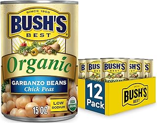 BUSH'S BEST Organic Garbanzo Beans Canned Beans, Organic Chick Peas, USD...