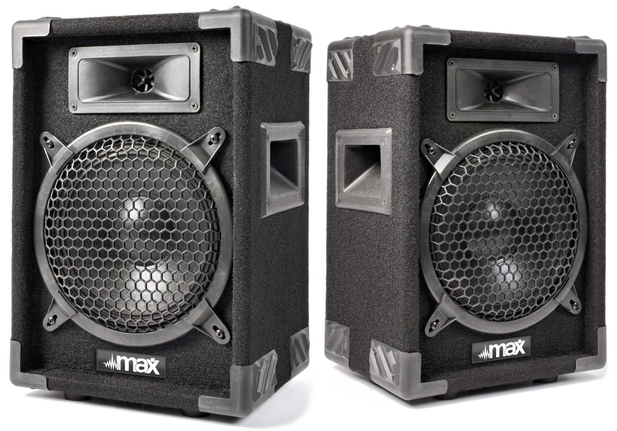 MAX Pack Sono Complet Music/Power Dynamics/Vonyx - 2 Enceintes 8″ 800W + Mixeur 8 Canaux + Pieds & Câbles - Système Audio Professionnel DJ, Bar, Groupe, Événement