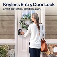 Vista 2 de VIVOHOME Cerradura de puerta de entrada sin llave con huella digital, cerrojo electrónico con teclado para puerta delantera, bloqueo automático, 2