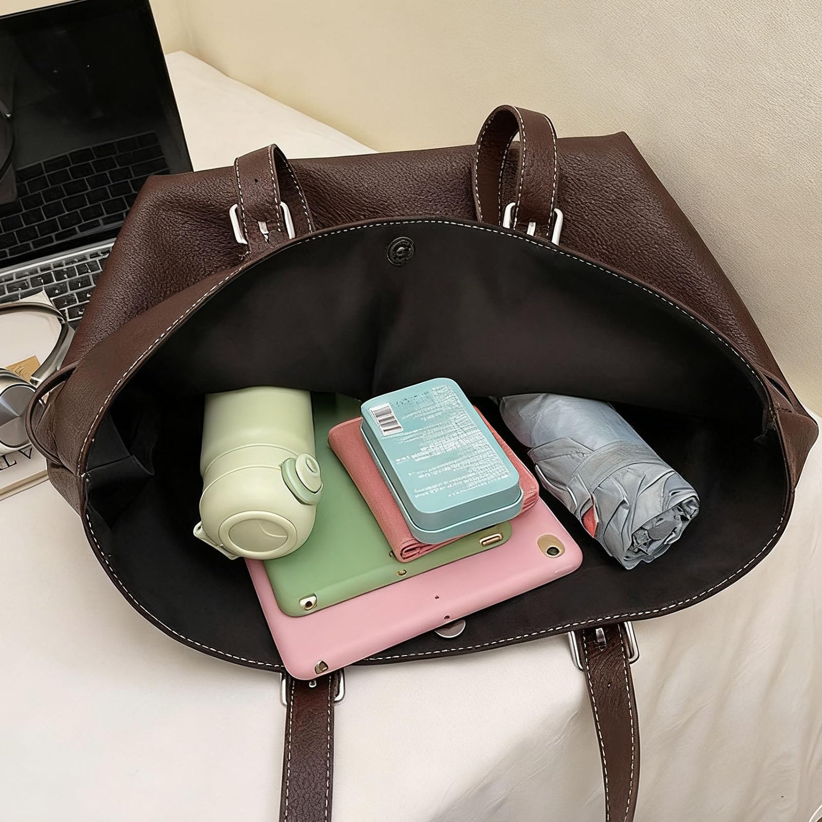 AINUOEY Donna Borse a Mano Borsa a Spalla Elegante Grandi Firmate Marca Tracolla Antifurto PU pelle 79319 1 pz