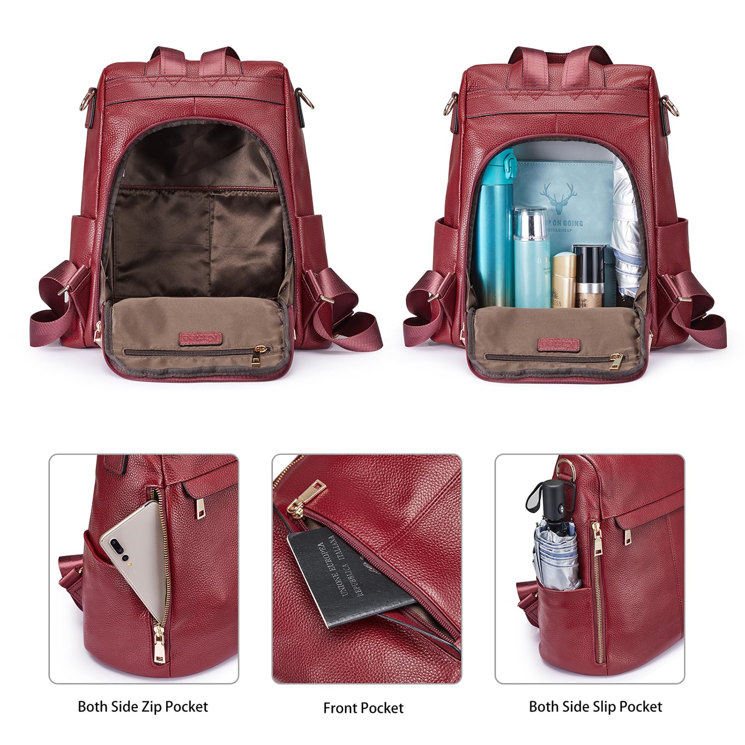 Kattee Borsa a tracolla antifurto da donna Borsa a tracolla in vera pelle Borse a tracolla da donna alla moda