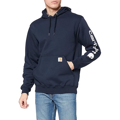 Carhartt Men Midweight Sleeve Logo Hooded Sweatshirt (Regular and Big & Tall Sizes)