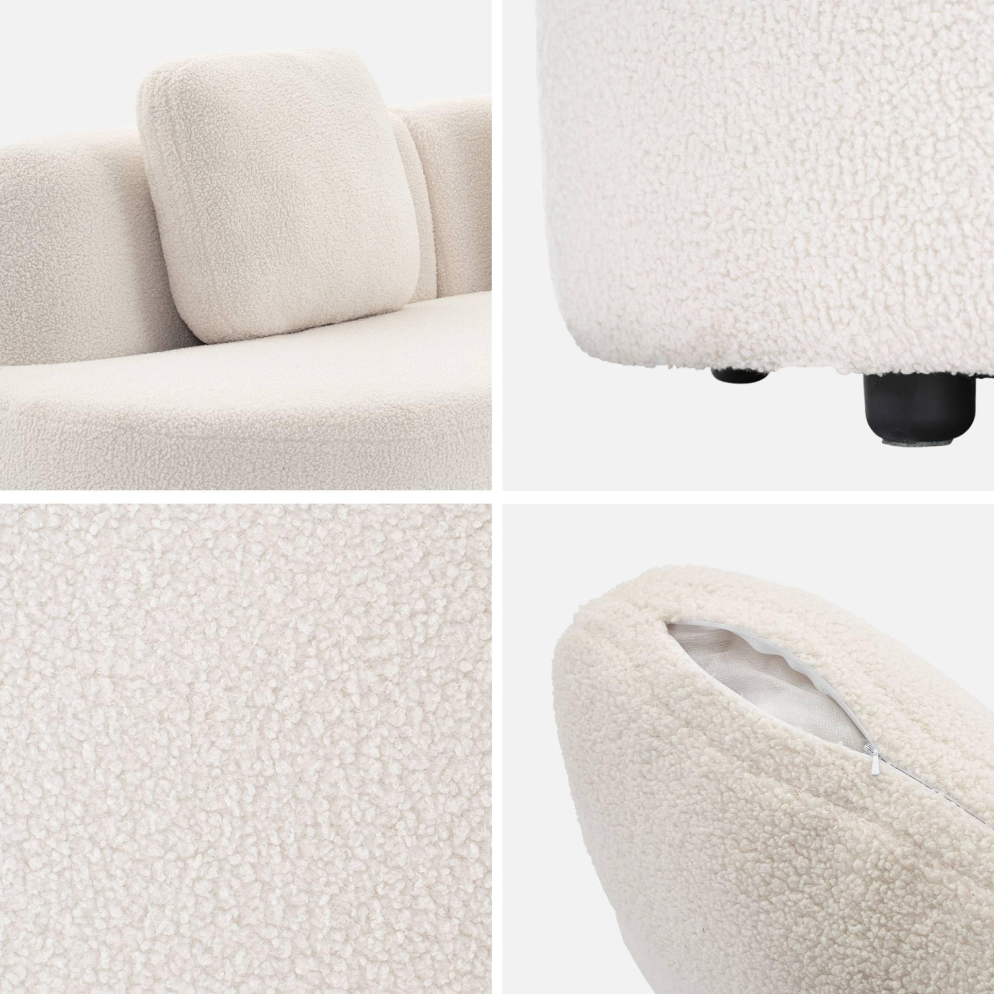 3 Sitzer-Sofa, mit organischer Komma-Form und Bouclé-Bezug - WAVE B 232 x T 97 x H 68cm