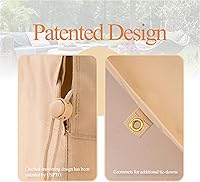 Vista 4 de WJ-X3 Funda para sofá biplaza de 2 plazas, impermeable, resistente a los rayos UV y al viento, 58 x 40 x 35 pulgadas, beige