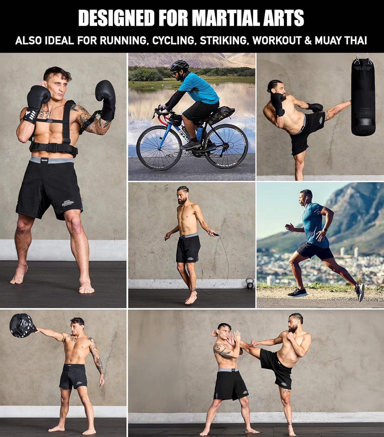 BJJ Shorts for Men – MMA Fight Shorts, No Gi, Jiu Jitsu, Grappling, Boxing, Kickboxing, Cage Fighting, UFC Training Shorts - Image 8