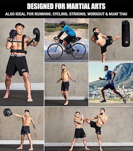 Miniatura 7 de Elite Sports - Shorts de combate para hombre, color negro, para combates MMA, BJJ, Jiu Jitsu