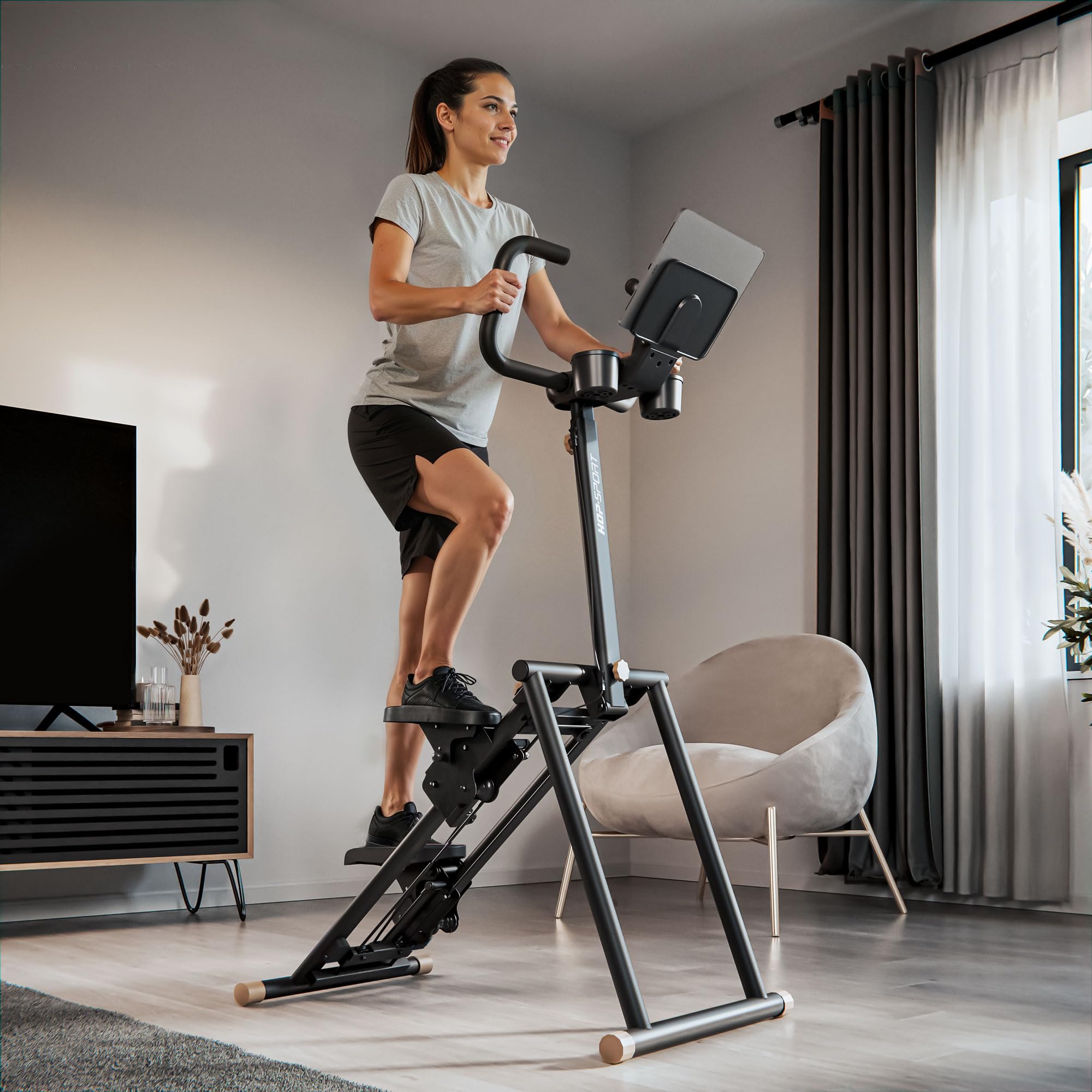 HOP Sport® Stair Stepper HS-100B Cardio Vertical Climber Maschine, Stepper für Ganzkörper-Workout, verstellbare Lenker, Stair Stepper, Treppensteiger, Klattermaschine bis 120 kg