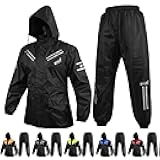 BYKR Waterproof Outdoors Motorcycle Rain Suits for Men & Women Cycling 2-Piece Breathable & Windproof Wet Weather Protection