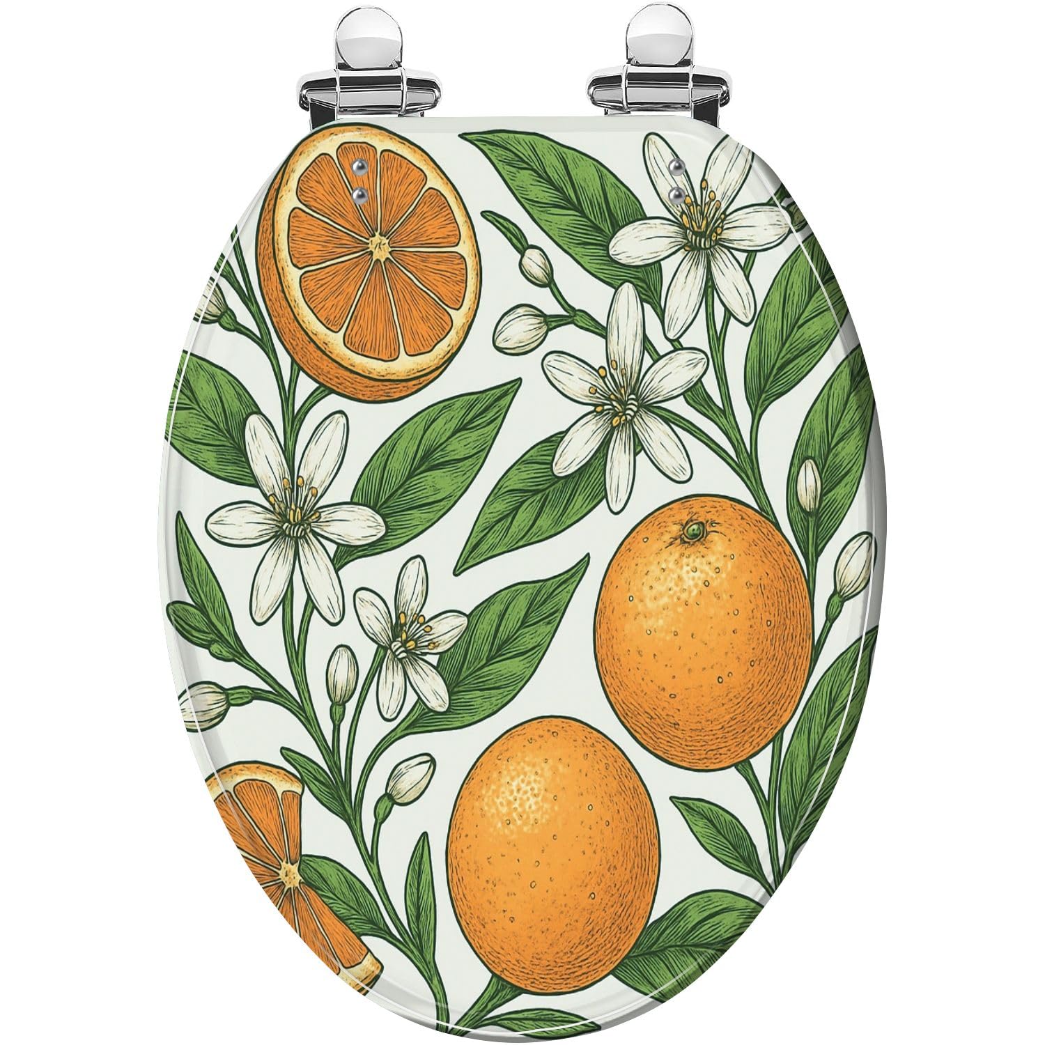 Elongated Toilet Seat Vintage Retro Style Resin Toilet Seat Quietly Close Quick Release Hinges with Cover Bumpers Decorative Easy to Install Clean