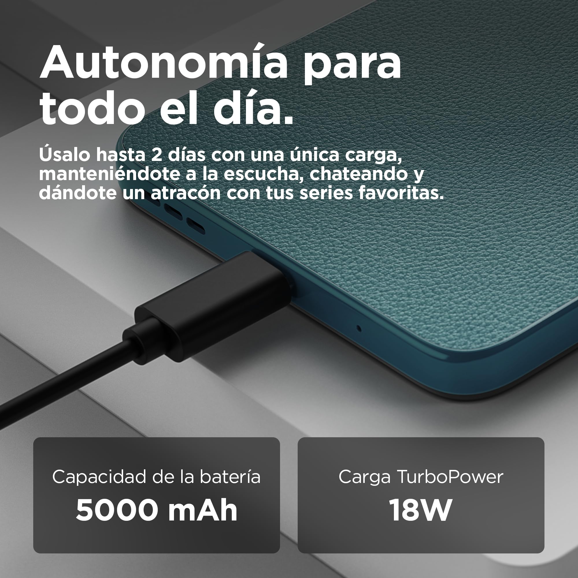 Moto g05 24GB (8G+16GB RAM Boost)/256GB Azul, España, Pantalla superbrillante de 6.67 Pulgadas, Sistema de cámaras de 50 MP, Modo Retrato con IA, Soft luxe, Corning Gorilla Glass 3, batería 5200 mAh