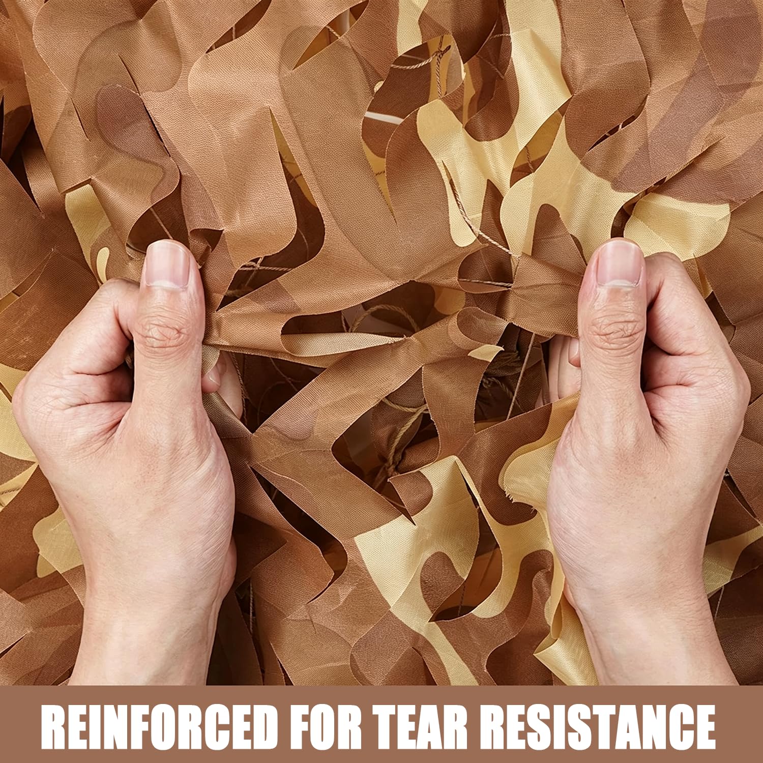 Tarnnetz Camouflage Netz,Tarnnetz Sonnenschutz zweigeschossig,Mit Gitterstruktur,Für Strapazierfähig,Waldlandschaft,Für Dekoration,Jagd,Jalousien,Tarnung,Camping(Wüstentarnfarbe) (6 x 6 M)