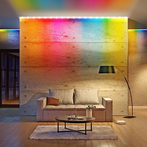 Miniatura 6 de Xtreme - Tira de luz LED RGB+IC, tira de luz LED de 100 pies para interiores, reactiva con sonido multicolor, control de aplicación Bluetooth, luces