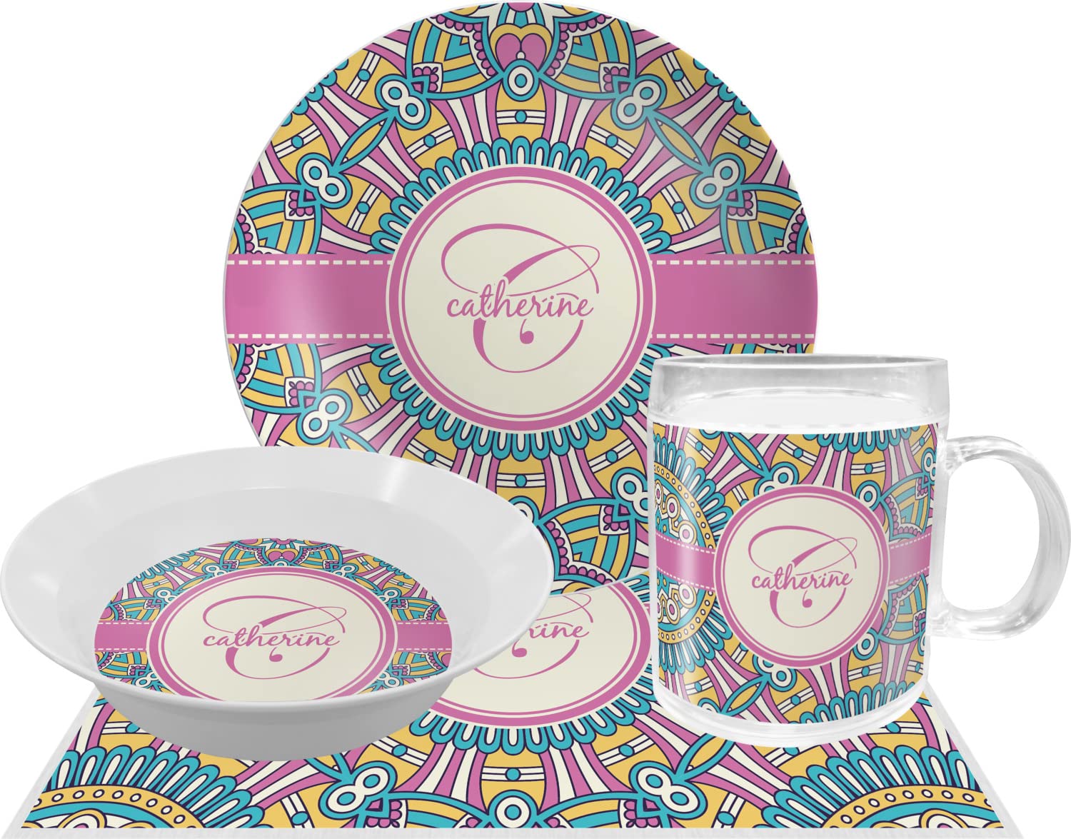 Personalized Bohemian Art Melamine Bowl - 12 oz