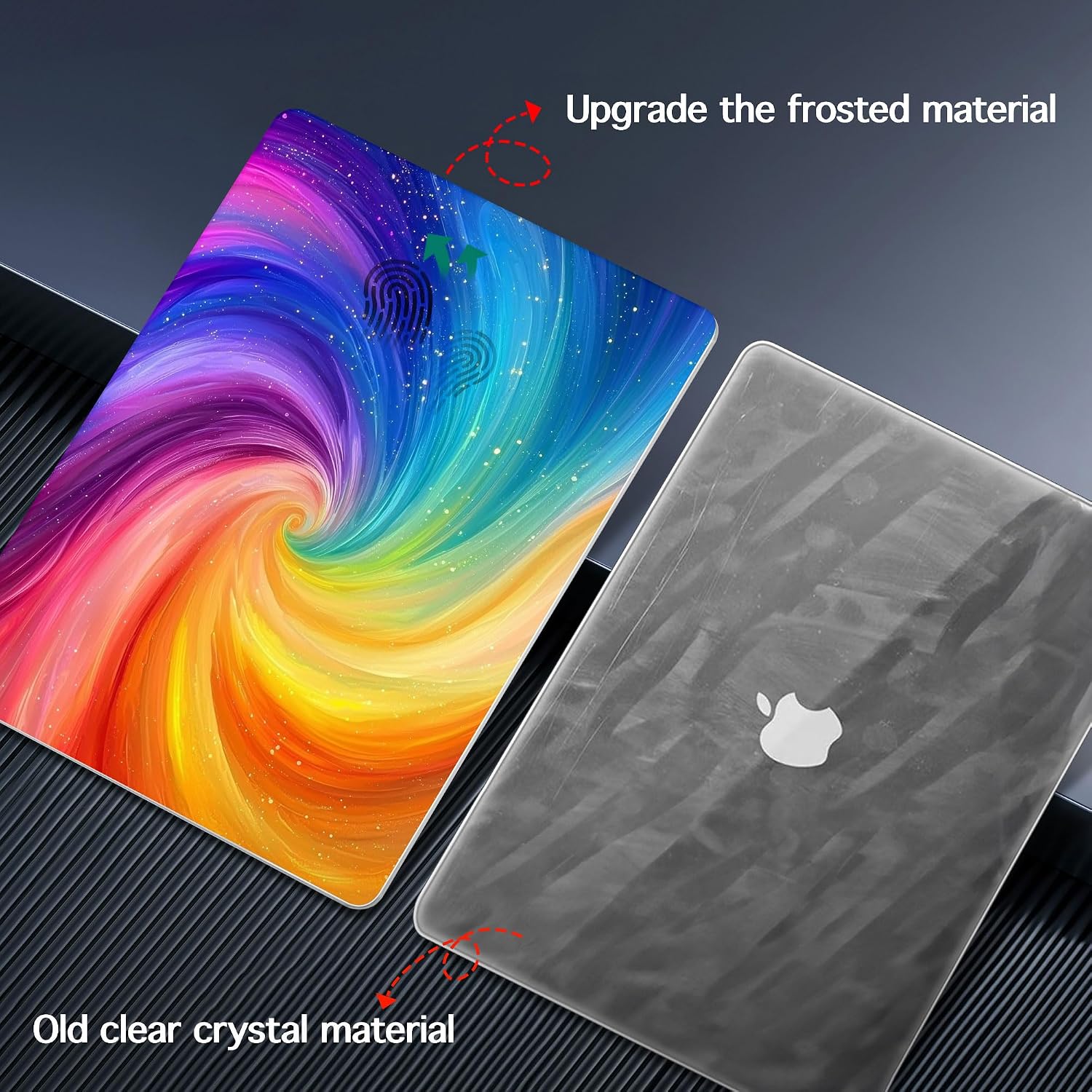 for 2026 MacBook Air 13-inch Laptop Case M5 2026 M4 2025 M3 2024 M2 2022 Release Model A3449 A3240 A3113 A2681, Hard Shell Cover for MacBook Air 13.6 inch, Swirling Rainbow