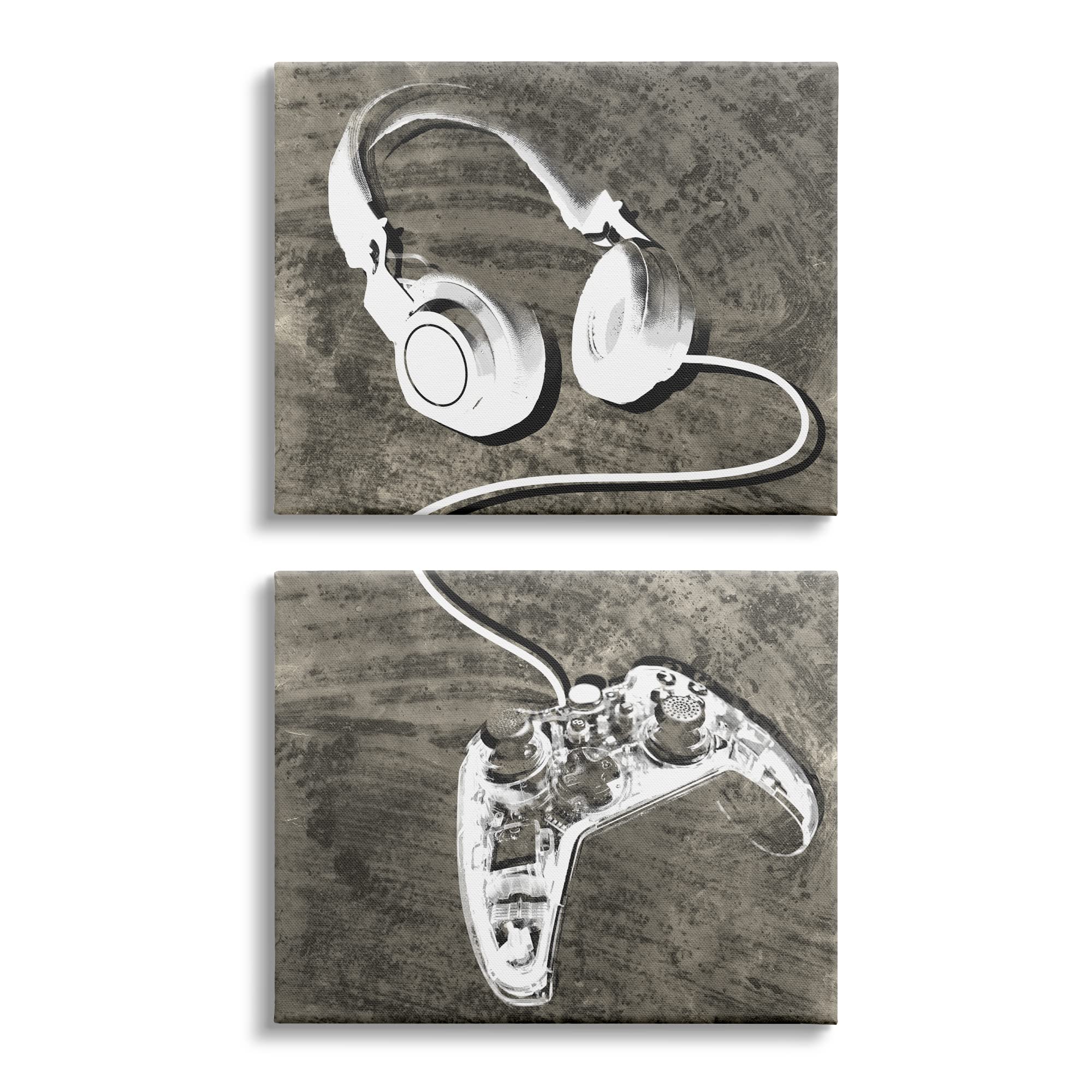 Stupell Industries Kids Entertainment Accessories Rustic Headphones Video Game Controller