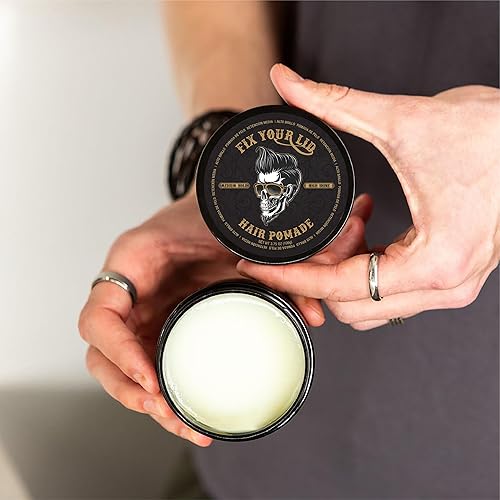 Miniatura 5 de Fix Your Lid Pomada para el cabello para hombres, pomada a base de agua con sujeción media y alto brillo, combina con todos los tipos y estilos de