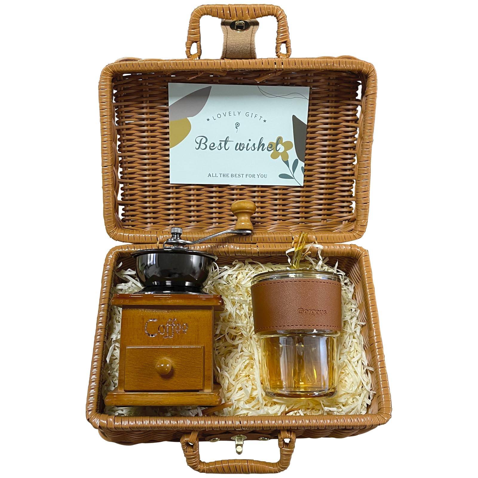 Moulin à Café Manuel Vintage - Coffret Cadeau - Pour Amateur De Café - Cadeau Femme, Mère, épouse - Moudre Grains Café