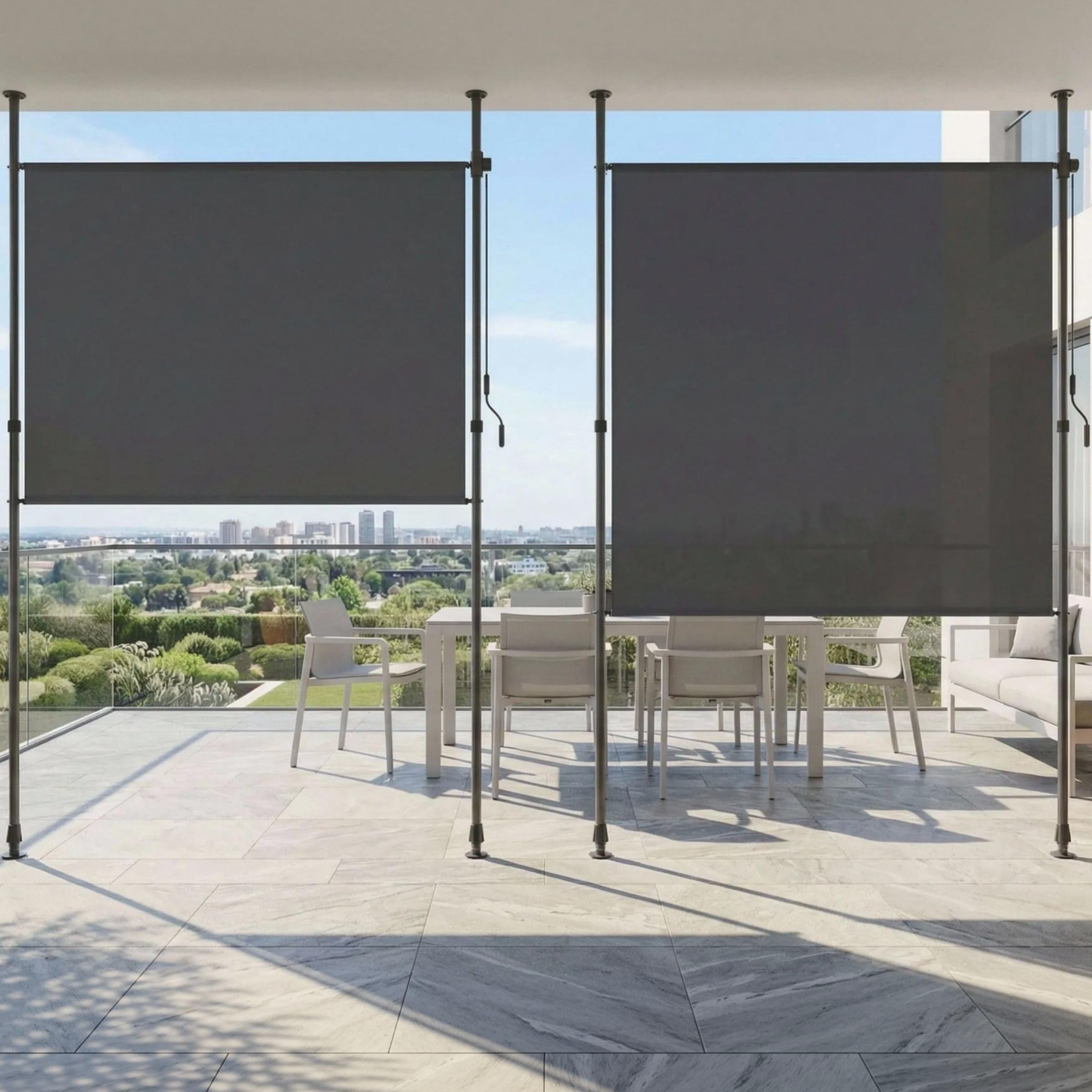 Store vertical sans perçage pour stopper le vis-à-vis et le vent sur le balcon