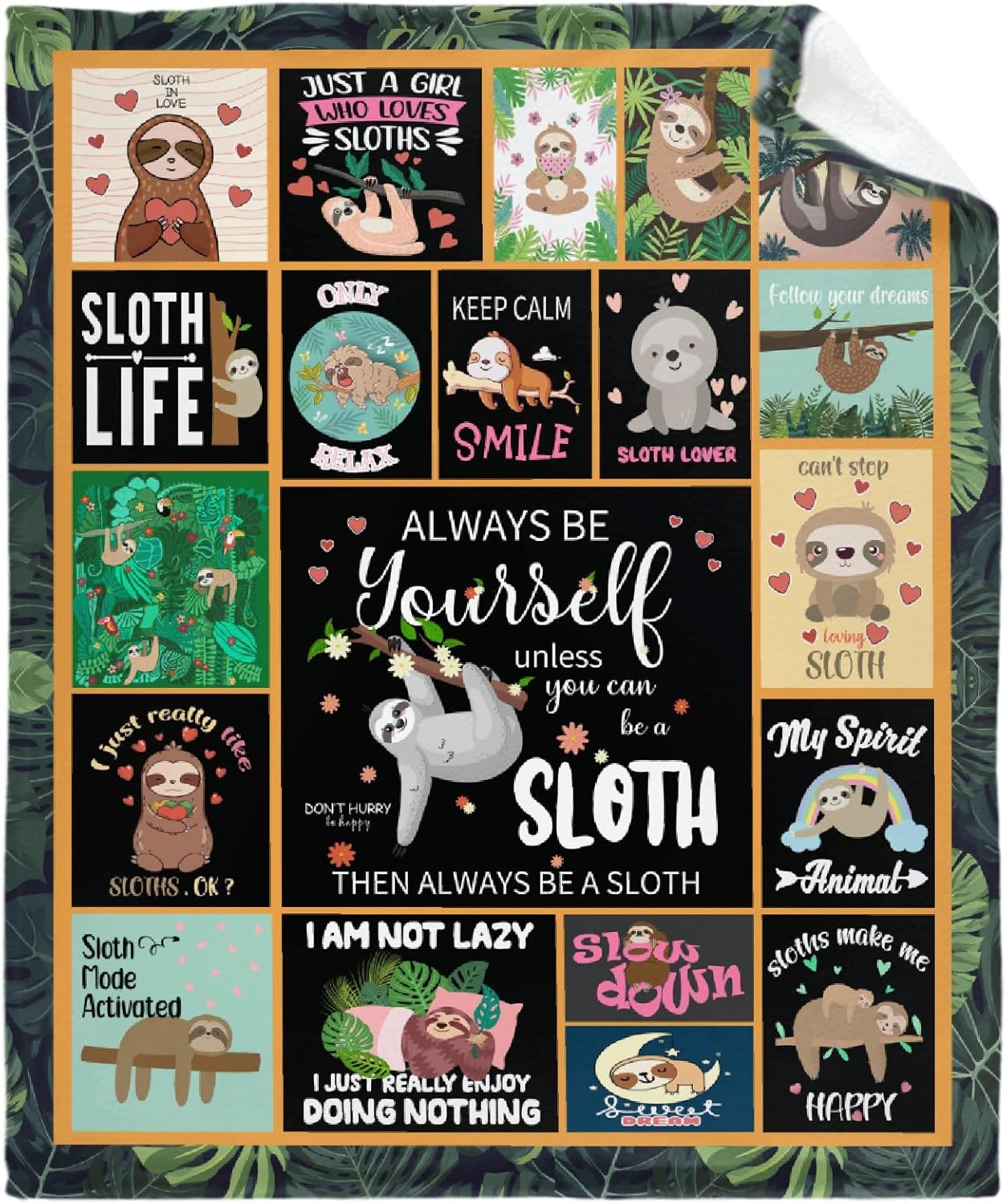 Cute Sloth Blanket for Girls, Sloth Gifts for Women Girls