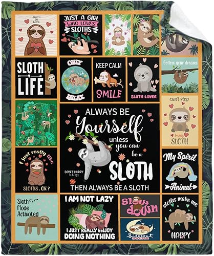 Miniatura 9 de Manta personalizada de perezosos florales, regalos para niñas y niños, bonita manta de perezoso, regalos para decoración botánica de hojas de bebé,