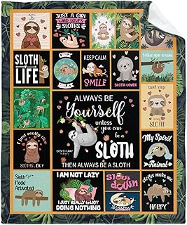 Cute Sloth Blanket Throws Cute Sloth Gifts for Girls Boys Women ï¼ŒSloth Stuffed Animal Decor Sloth Plush Lightweight Flannel Fleece Blankets Throw Soft Quilt for Bed Couch Chair 40x30In Toddler