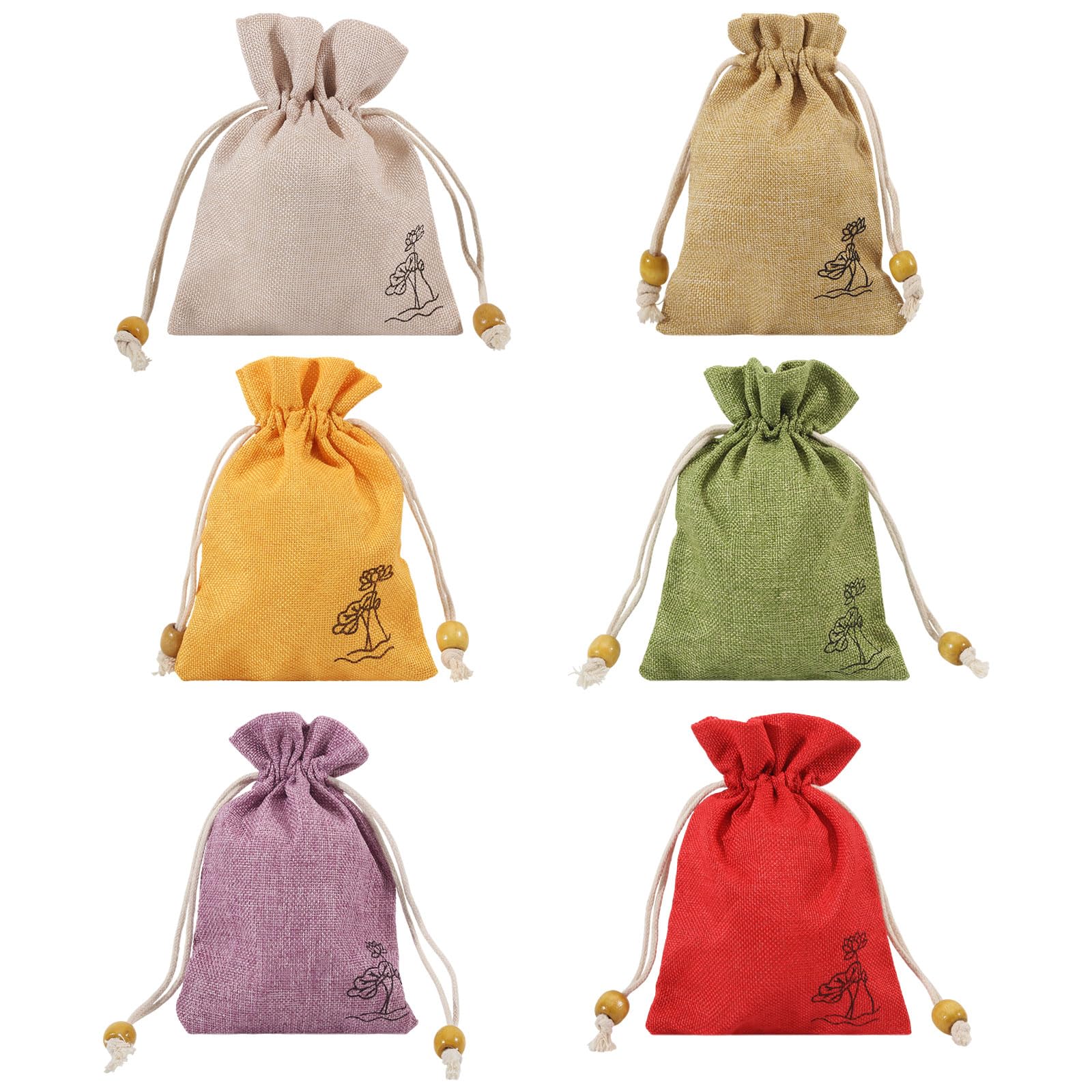 Bolsas de tela para joyería de 5.5x3.9 pulgadas, pack de 24 saquitos decorativos con cordón 8